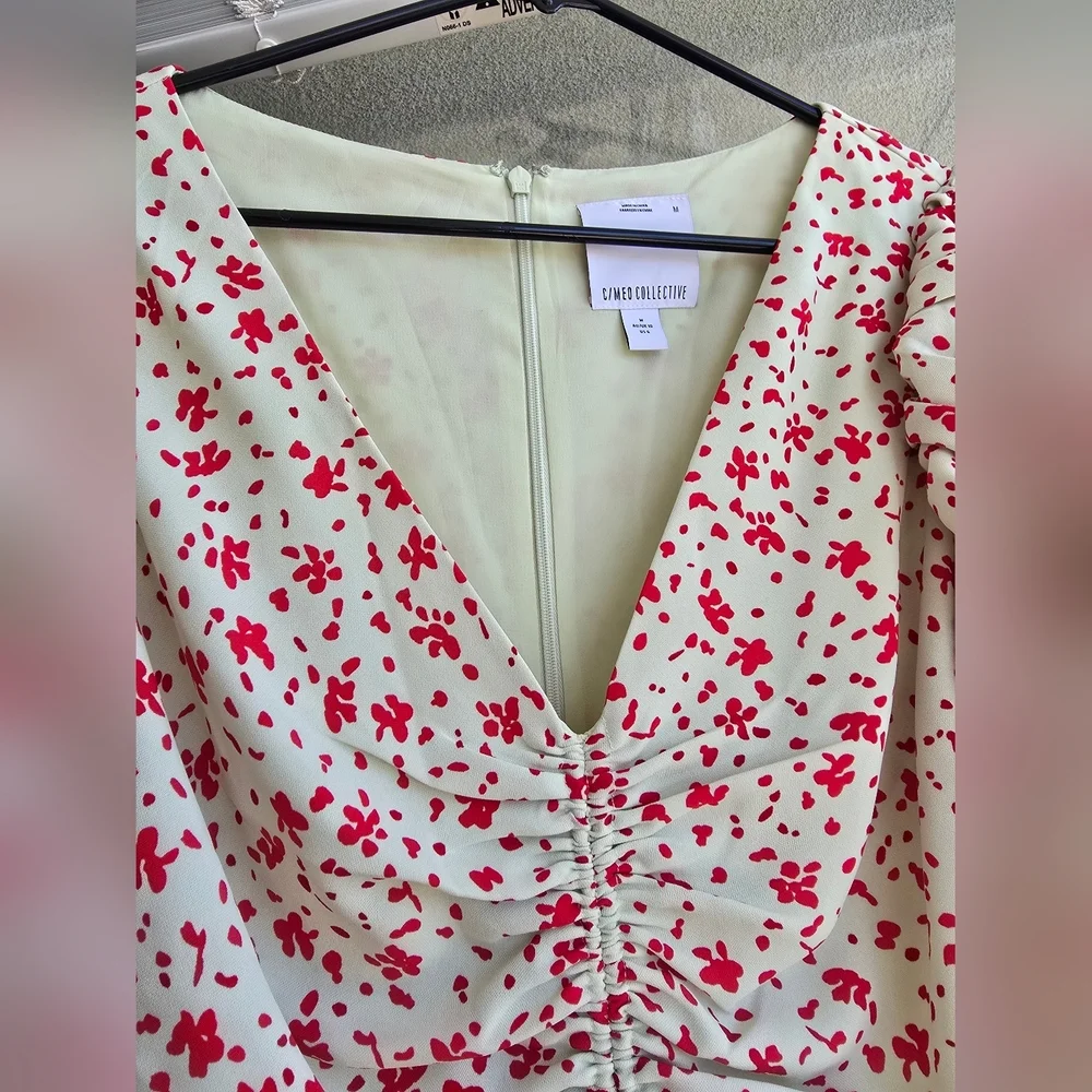 C/MEO Collective Red and Cream Puff Sleeve Sundress - Picture 5 of 16